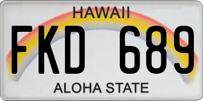 HI license plate FKD689
