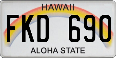 HI license plate FKD690
