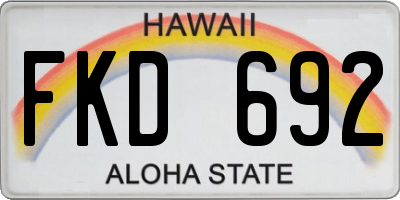 HI license plate FKD692