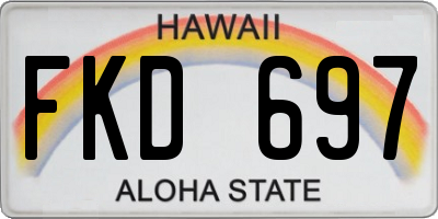 HI license plate FKD697