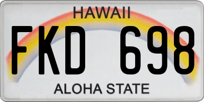 HI license plate FKD698