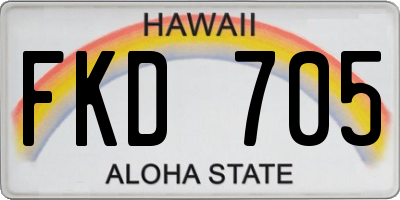 HI license plate FKD705