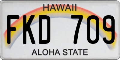HI license plate FKD709