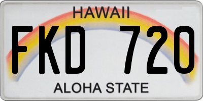 HI license plate FKD720