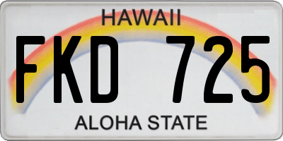 HI license plate FKD725