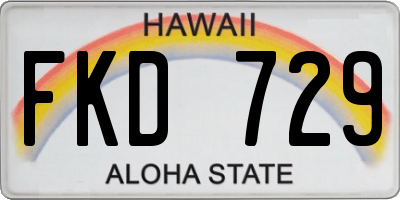 HI license plate FKD729