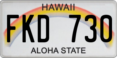 HI license plate FKD730
