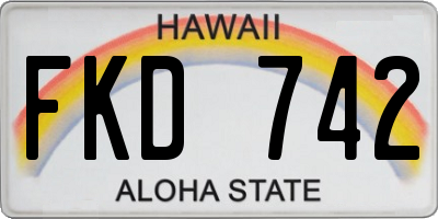HI license plate FKD742