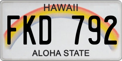 HI license plate FKD792