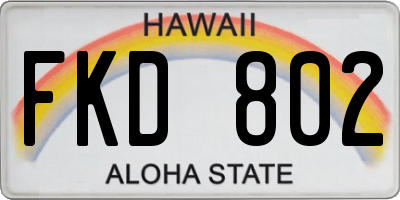 HI license plate FKD802