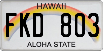 HI license plate FKD803