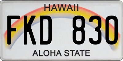 HI license plate FKD830