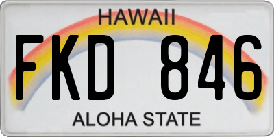 HI license plate FKD846