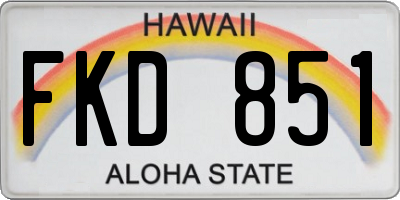 HI license plate FKD851