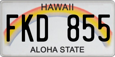 HI license plate FKD855