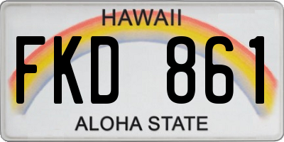 HI license plate FKD861