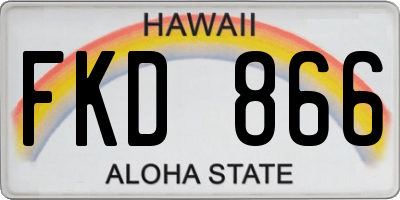 HI license plate FKD866
