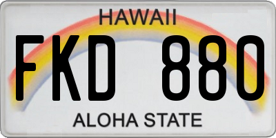 HI license plate FKD880