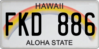 HI license plate FKD886