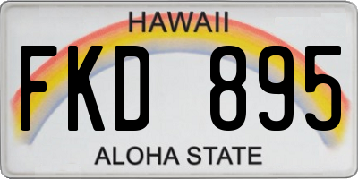 HI license plate FKD895