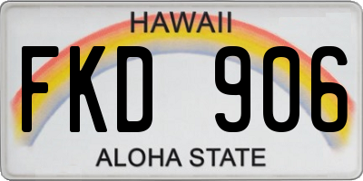 HI license plate FKD906