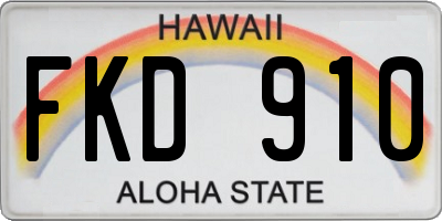 HI license plate FKD910