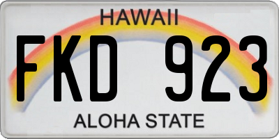HI license plate FKD923