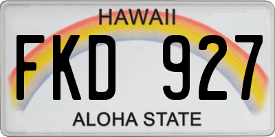 HI license plate FKD927