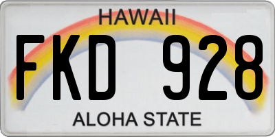 HI license plate FKD928