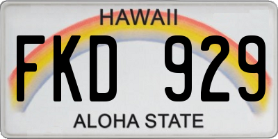 HI license plate FKD929