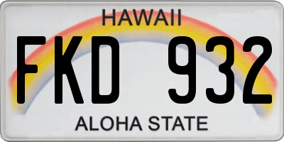 HI license plate FKD932