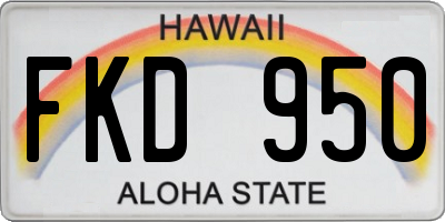 HI license plate FKD950