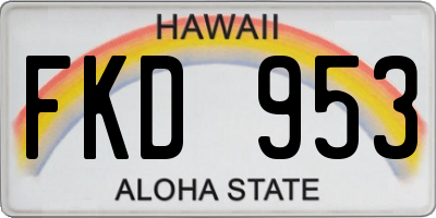 HI license plate FKD953