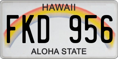 HI license plate FKD956