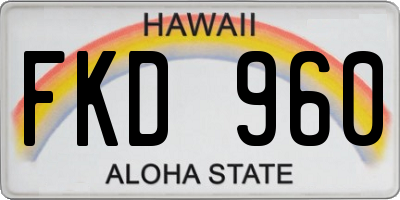 HI license plate FKD960
