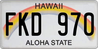HI license plate FKD970