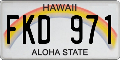 HI license plate FKD971