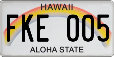HI license plate FKE005
