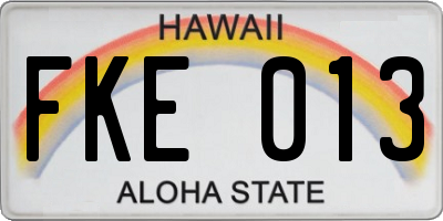 HI license plate FKE013