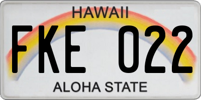 HI license plate FKE022