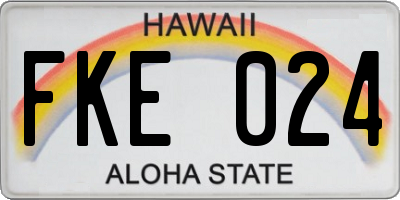 HI license plate FKE024