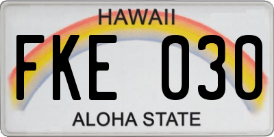 HI license plate FKE030