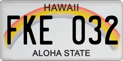 HI license plate FKE032