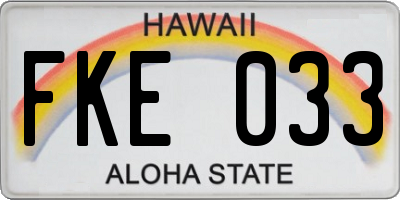 HI license plate FKE033