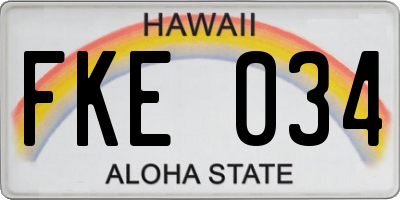 HI license plate FKE034