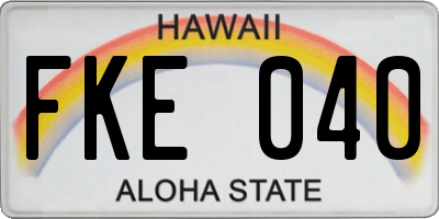 HI license plate FKE040