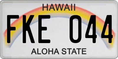 HI license plate FKE044