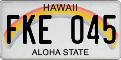 HI license plate FKE045