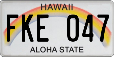HI license plate FKE047