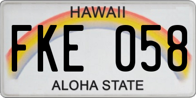 HI license plate FKE058